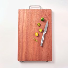 Разделочная доска деревянная 400x280x30 мм из дерева сапеле, c желобком и металлической ручкой Xiaomi HuoHou Sapelli Cutting Board HU0251 RUSSIAN , коричневая