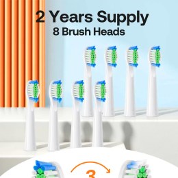 Электрическая зубная щетка Bitvae D2 Daily Toothbrush (Футляр + подставка  + 8 насадок + колпачок + 2 internal brushheads) ,  до 60 дней (D2 + Case + 8 Heads ) GLOBAL, белая