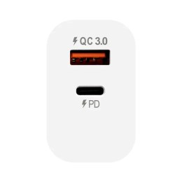 Сетевое зарядное устройство AVA GaN 1*Type-C + 1*USB-A 65Вт QC 3.0 PD 3.0 3A (AVA-WCH-009 White) EU белое