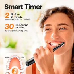 Электрическая зубная щетка Bitvae D2 Daily Toothbrush (Футляр + подставка  + 8 насадок + колпачок + 2 internal brushheads), до 60 дней (D2 + Case + 8 Heads ) GLOBAL, черная