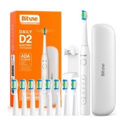 Электрическая зубная щетка Bitvae D2 Daily Toothbrush (Футляр + подставка  + 8 насадок + колпачок + 2 internal brushheads) ,  до 60 дней (D2 + Case + 8 Heads ) GLOBAL, белая