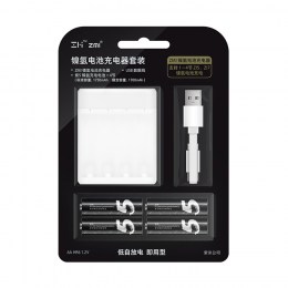 Зарядное устройство Xiaomi ZMI в комплекте с аккумуляторами Тип AA (4 шт) White (PB401)